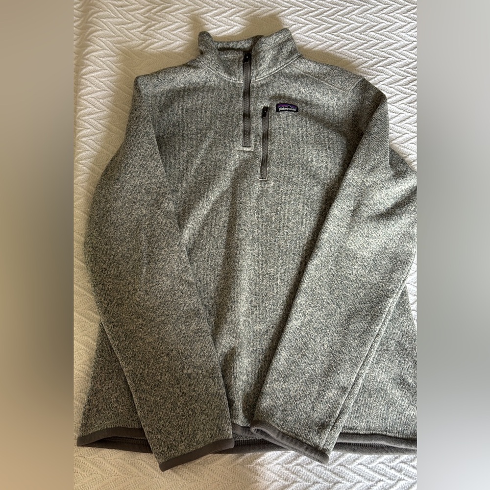 Patagonia Boys Zip-Up Sweater in Heather Gray